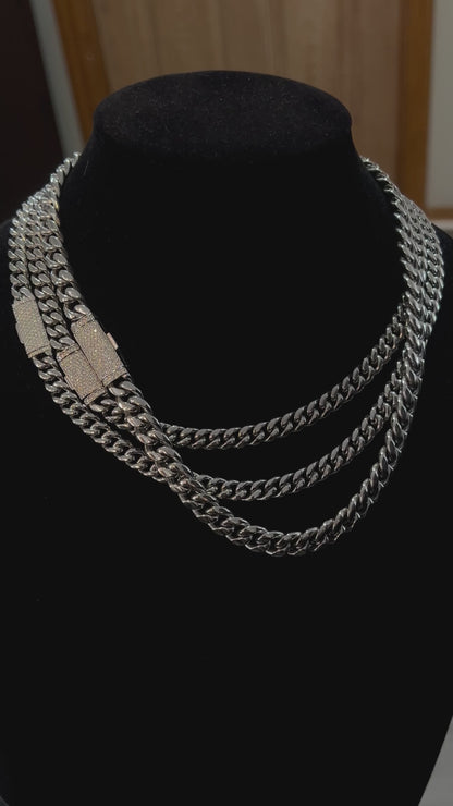 8 & 10mm Iced Clasp Cuban